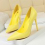 Women's Soft Leather Shallow Shoes High Heels Pointed Toe