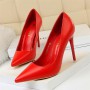 Women's Soft Leather Shallow Shoes High Heels Pointed Toe