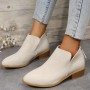Women's Ankle Boots Fashion Pointed Toe Zipper Shoes