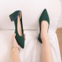 Women's Woven Single Shoes Mid Heel Shallow Knit Casual Pointed Toed