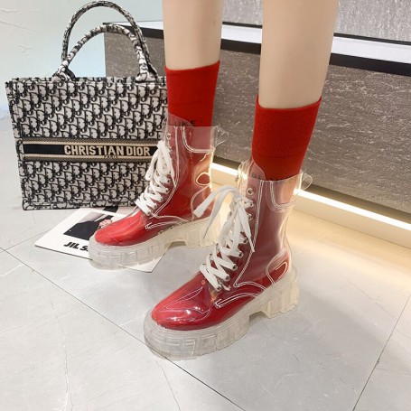 Women's Martin Boots Transparent Net Fashion