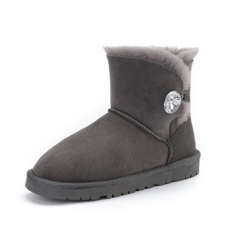 Women's Natural Fur Real Wool Ankle Snow Boots