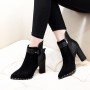Women's Ankle Boots Thick High Heels Buckle