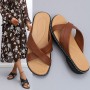 Women's Open Toe Slippers Vintage Anti-Slip Leather