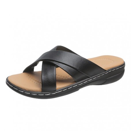 Women's Open Toe Slippers Vintage Anti-Slip Leather