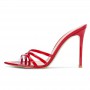 Women's PVC Leather Open Toe Sandals Sexy Fashion Thin High Heels