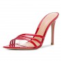 Women's PVC Leather Open Toe Sandals Sexy Fashion Thin High Heels