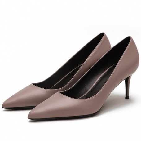 Women's Comfortable Shoes Genuine Leather Thin High Heels