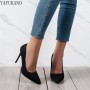 Women's Elegant High Heels Suede Stiletto Pointed Toe