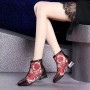 Women's Mesh Boots Roman Shoes Embroidered Fashion