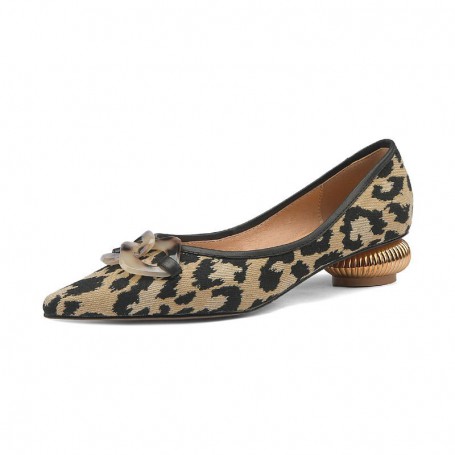 Women's French Style Pointed Leopard Flat Shoes