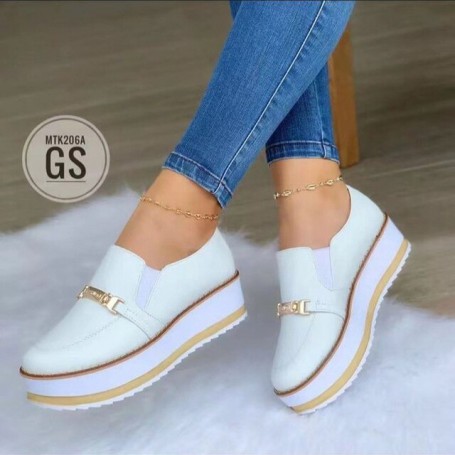 Women's Flat Round Toe Thick Sole Vulcanized Shoes