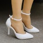 Women's Elegant Sandals Pointed White Pearl