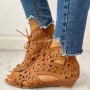 Women's Shoelaces Gladiator Boot Sandals Leisure Wedge