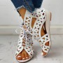 Women's Shoelaces Gladiator Boot Sandals Leisure Wedge