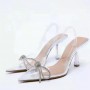 Women's Sparkly Bow Heels Fashion Pointed Toe Sandals