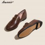 Women's British Style Soft Leather Flat Loafers