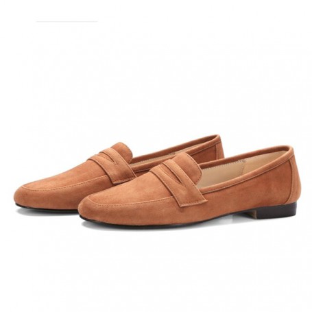 Women's Flat Leather Loafers Slip-On