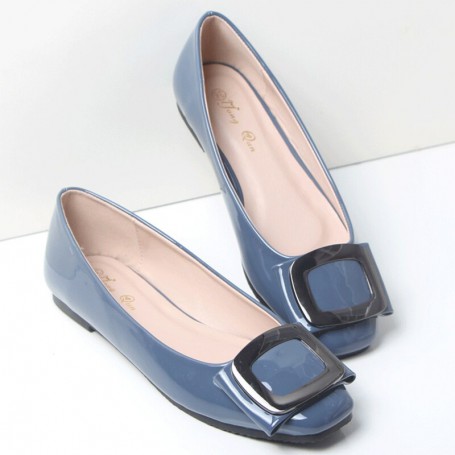 Women's Flat Heel Shoes Head Patent Leather
