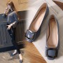 Women's Flat Heel Shoes Head Patent Leather