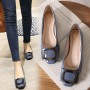 Women's Flat Heel Shoes Head Patent Leather