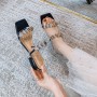 Women's Square Toe Low Heel Sandals Fashion Brand Design