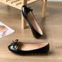 Women's Shoes Peep Toe Flat Bowtie Slip-On