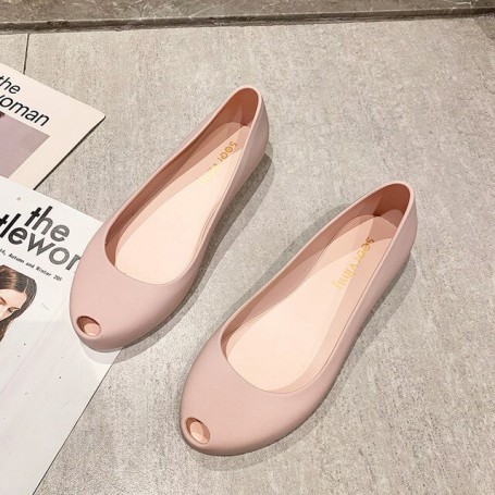 Women's Flat Jelly Shoes Peep Toe