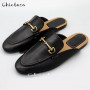 Women's Flat Shoes Buckle Genuine Leather
