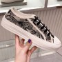 Women's Sneakers Embroidery Pattern Lace-Up Shoes