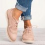 Women's Flat Hollow Platform Shoes Lace-Up Footwear
