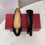 Women's Flat Shoes Genuine Leather Round Toe Butterfly-Knot Fashion