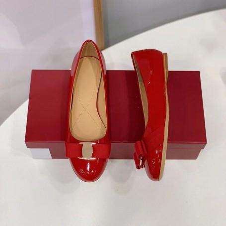 Women's Flat Shoes Genuine Leather Round Toe Butterfly-Knot Fashion