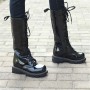 Men's Motorcycle Boots Patent Leather Over The Knee
