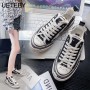 Women's Sneakers Shoes Leopard Print Canvas Thick-Soled Fashion