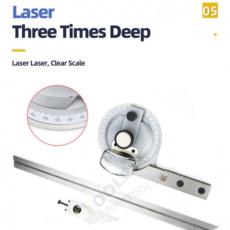 Squadra 3D Multi Angolo In Lega Alluminio - Goniometro 45/90 Gradi Per Lavorazione Legno E Metall - Foto 10