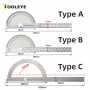 180 Degree Protractor Metal Angle Finder Angle Ruler Woodworking Tools Measuring Ruler Angle Meter Stainless Steel Goniometer