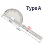 180 Degree Protractor Metal Angle Finder Angle Ruler Woodworking Tools Measuring Ruler Angle Meter Stainless Steel Goniometer