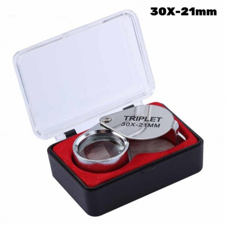 Metal Jewelry Magnifying Glass Jewelers Eye Tool Jewellery Folding Loupe Glass Lens Magnifying Triplet Glass Jewelry Diamond