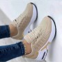 Sneakers for Women Mesh Breathable Women's Vulcanize Shoes Wedge Platform Casual Sports Shoes Lace-up Running Shoes