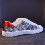 Sneaker Embroidered Printing White Shoes