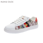 Sneaker Embroidered Printing White Shoes
