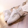 Shoes Spring Ribbon Bow White Casual Sneakers Non Slip Fashion Flower Flat All-match Shoes Rainbow Ribbon Sneakers