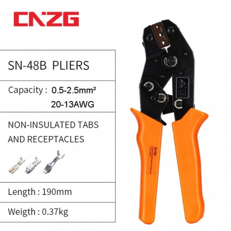SN-48B Crimping Pliers 0.5-2.5mm² 2.8 4.8 6.3 Car spring plug crimp male wire Connectors Terminals Set Wire Electrical Hand Tool