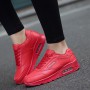 Sneaker Shoes Black Korean Red Sneakers Walking Outdoor Air Cushion Spring Leather Slip On Couple Vulcanize Shoes Lace Up