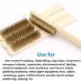 1pcs Wood Handle Brass Wire Copper Brush for Industrial Devices Surface/Inner Polishing Grinding Cleaning 6x16 Row Brushes