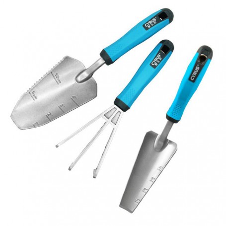 Garden Tools Set Aluminum Alloy Three-Piece Suit Cultivating Planting Trowel Cultivator Shovels Spades Transplanter