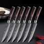Damascus Stainless Steel Steak Knife Meat Cleaver Slicing Knife Dining Kitchen Knife Kitchen Cooking Tools