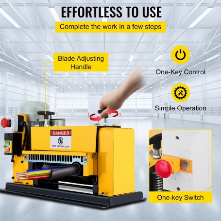 Electric Scrap Cable Stripping Machine 220V Wire Stripper 1mm - 38mm 11 Channels With 10 Blades for Copper Wire Recycling
