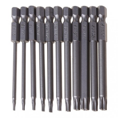 11/12pcs Tamper Proof Security Drill Bit Set Torx Screw Flat Head 1/4" Hex